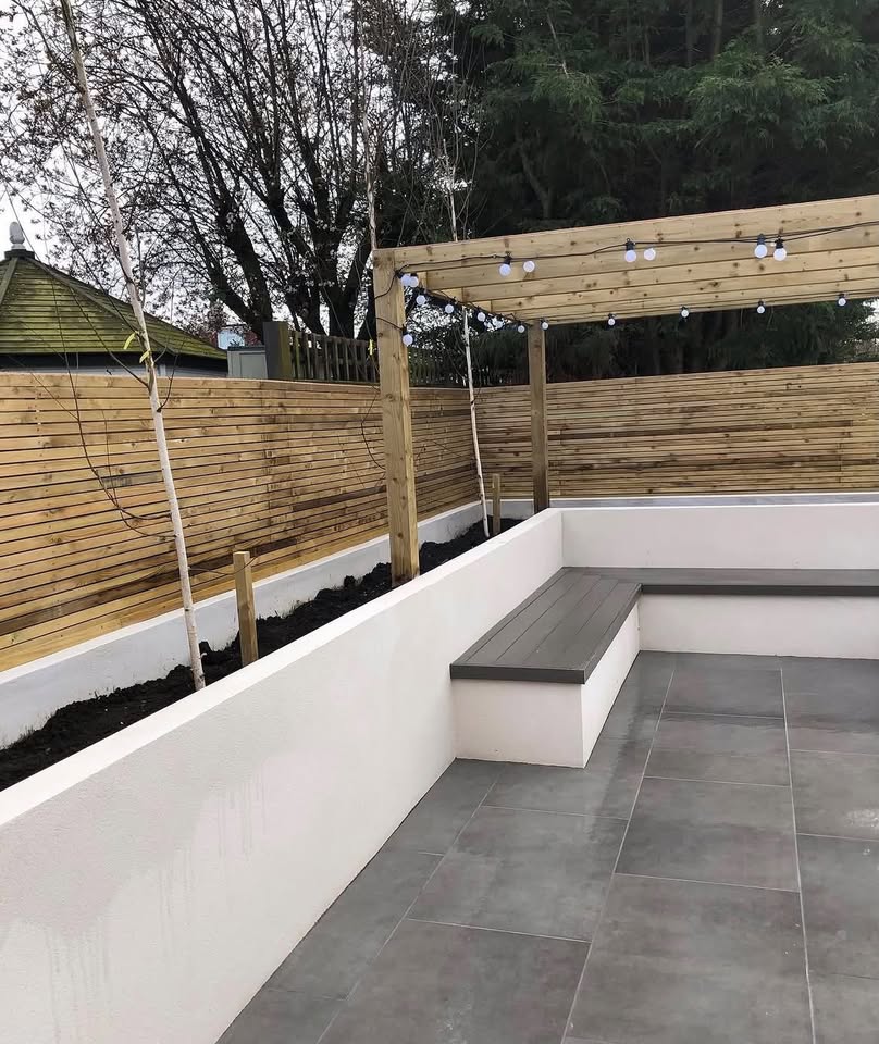 Pergola & porcelain patio completed by SGC